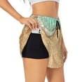 thumbnail image 3 of Lsque Beach Footprint Printed Women's Running Shorts with Liner Pockets,Elastic Quick Dry Workout Athletic Gym Yoga Shorts,Womens High Waist Shorts-Small, 3 of 9