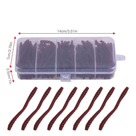 100 Pack 6cm Silicone Soft Stick Worm Fishing Lures - Reusable Artificial Earthworm Bait for Bass 100 pcs 6cm silicone