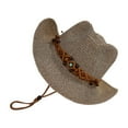 thumbnail image 1 of Wweixi Materials Suitable For Seaside Vacation Brown Cowboy Hat For Men Summer Straw dark brown, 1 of 6