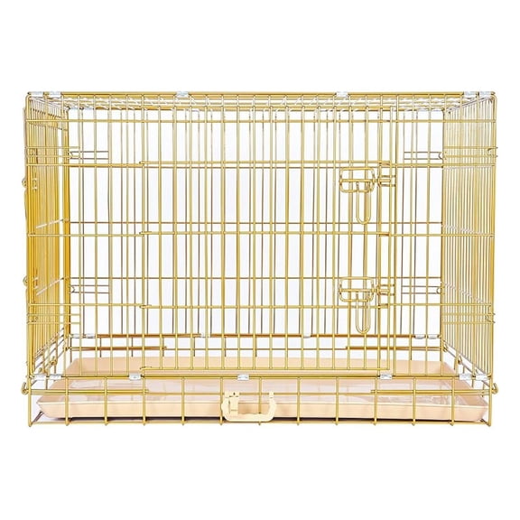 36" Folding Dog Crate, Dog Cage for Medium Breed Dog Kennels with Pull Out Tray (No Floor Grid)