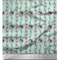 thumbnail image 1 of Soimoi Green Cotton Poplin Fabric Leaves & Flower Floral Print Fabric by the Yard 42 Inch Wide, 1 of 3