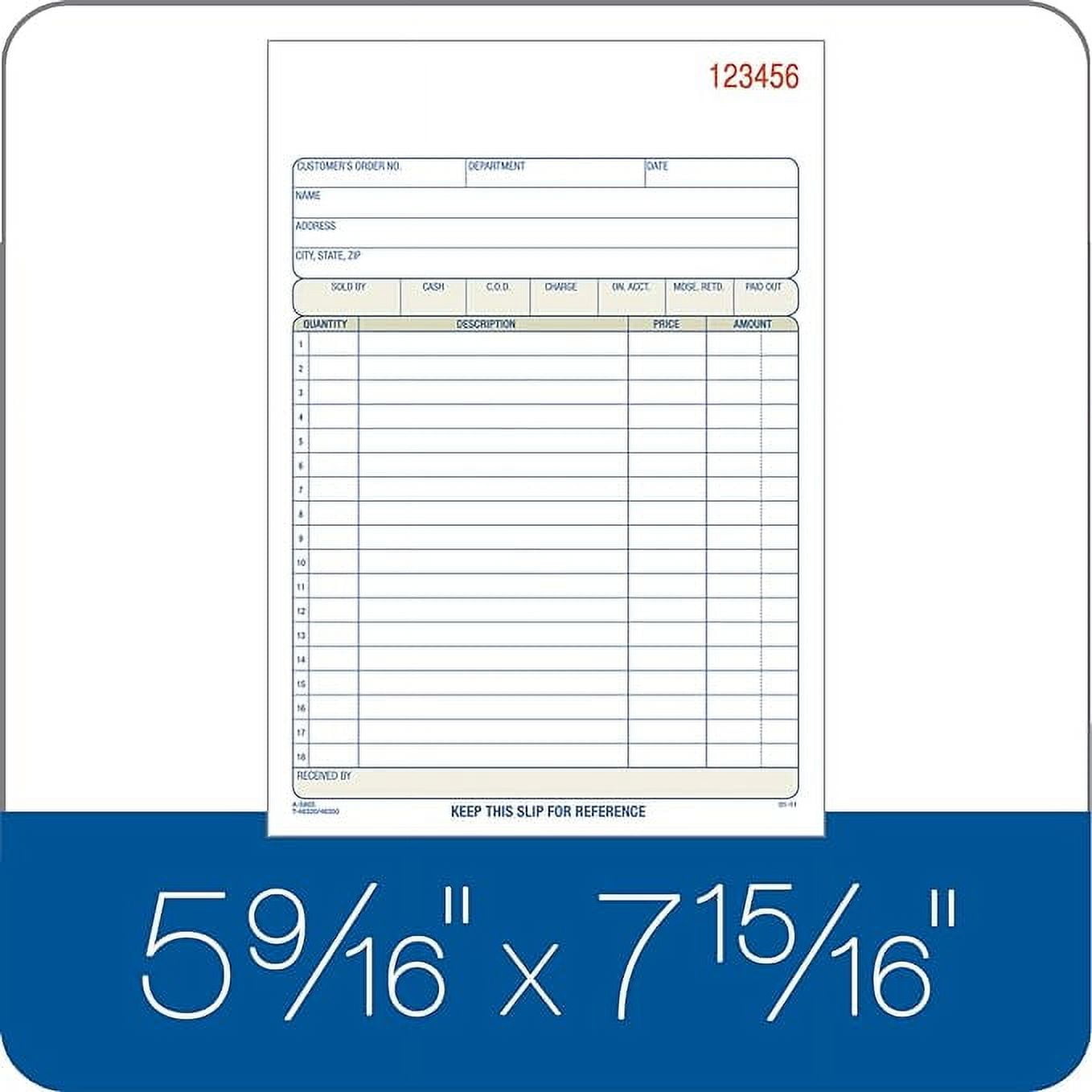 Adams Sales Order Book, 2 - Part, Carbonless, 5-9/16" x 8-7/16", 10 Book per Pack