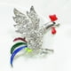 thumbnail image 5 of Broche creativo Pin Zodiaco Animal Gallo Insignia de con de imitación de cristal para hombres, mujeres y niñas - plata Fernando Gallo de gallo Broche, 5 of 8