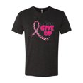 thumbnail image 2 of Wild Bobby, Never Give Up Fight Cancer, Breast Cancer Awareness, Men Premium Tri Blend Tee, Vintage Black, XX-Large, 2 of 4