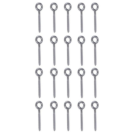 

20 Pack Stainless Steel Eye Shape Screws Metal Hook Wood Terminal Ring Hooks Self Tapping Screws M6