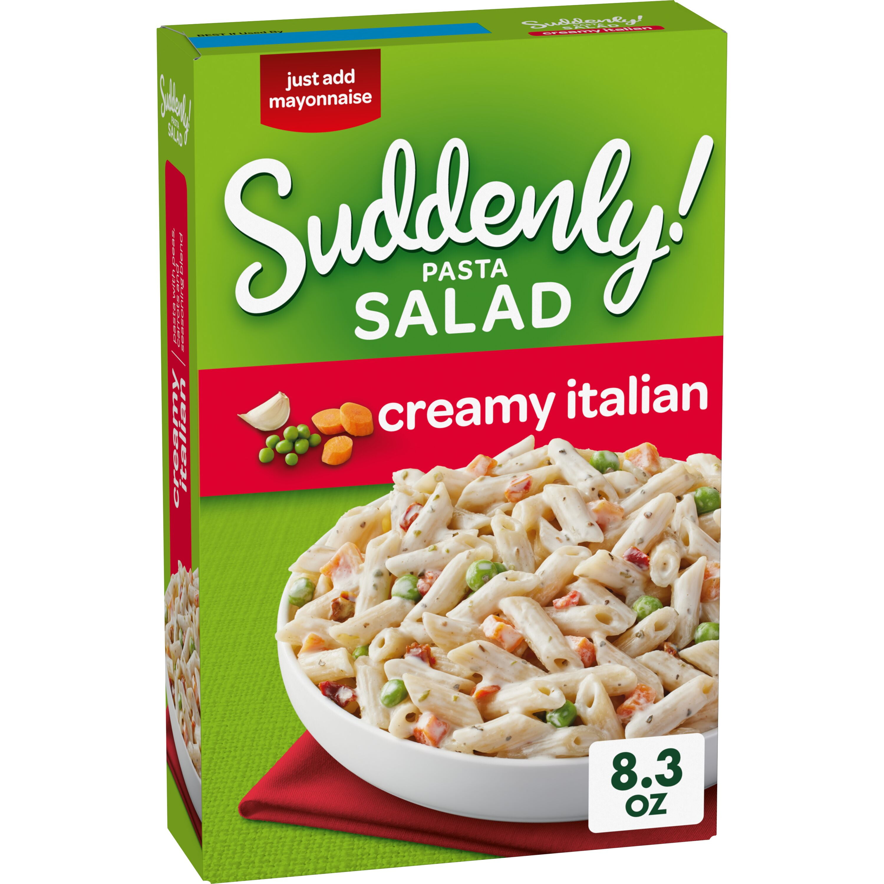 (12 pack) Suddenly Salad Creamy Italian Pasta Salad Mix with Vegetable Blend & Seasoning, 8.3 oz Box