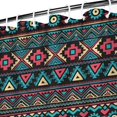 thumbnail image 4 of Small Stall Narrow Shower Curtain 36"W x 72"L – Tropical Bohemian Leaves, Mid-Century Abstract Boho Botanical Bathroom Decor, Vintage Floral Palm Leaf Pattern, Rustic Tribal Folk Style, 4 of 5