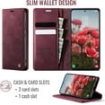 thumbnail image 3 of Funda tipo cartera para Samsung Galaxy S22 Plus, de piel, con tarjetero, función atril, cierre magnético y protección RFID de TPU a prueba de golpes, compatible con el S22 Plus, 3 of 8