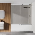 thumbnail image 6 of Lazaro 60" W x 58" H Sliding Tub Door in Brushed Nickel with Clear Glass, 6 of 7