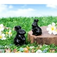 thumbnail image 2 of Ksopiavobs Black Obsidian Bunny Decor Crystals Rabbit Statue Pocket Polished Natural Gemstone Crystals Tiny Figurines for Office Room Desk Decoration Easter Ornament 1.5’’ Gifts Mom Grandma 1PC, 2 of 6