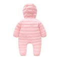 thumbnail image 3 of TAIAOJING Snowsuit Romper Jacket for Girls Boys Kids Toddler Newborn Infant Baby Girls Boys Winter Warm Snowsuit Bear Ears Hooded Jumpsuit Down Coat Romper Padded Fall Jacket Coats 6-12 Months, 3 of 8