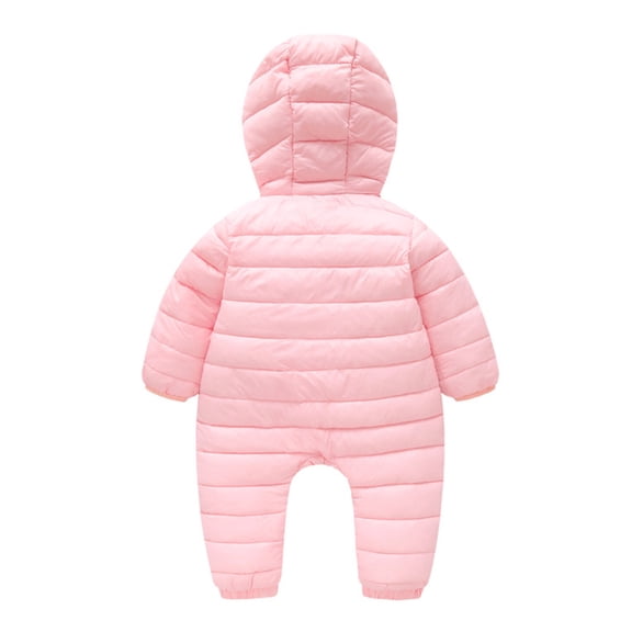 Gubotare Toddler Boys Winter Jacket Baby Girls Boys Winter Warm Snowsuit Bear Ears Hooded Jumpsuit Down Coat,Pink 18-24 Months