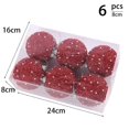 thumbnail image 4 of Set of 6 Christmas tree ornament balls, Christmas tree ornament set with hanging rope, Christmas hanging decoration (red, 24 cm x 16 cm x 8 cm), 4 of 4