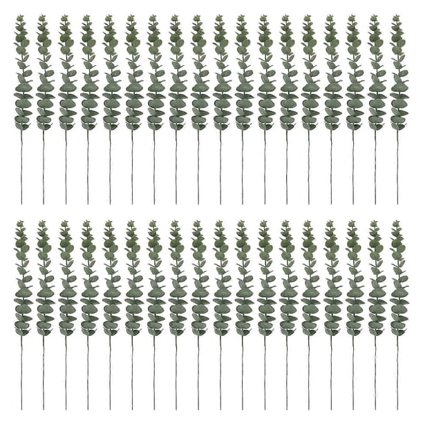 36pcs Eucalyptus Stems Lifelike Artificial Green Eucalyptus Leaves Stems 14.1in Fake Eucalyptus for Wedding Bouquet Home Decor