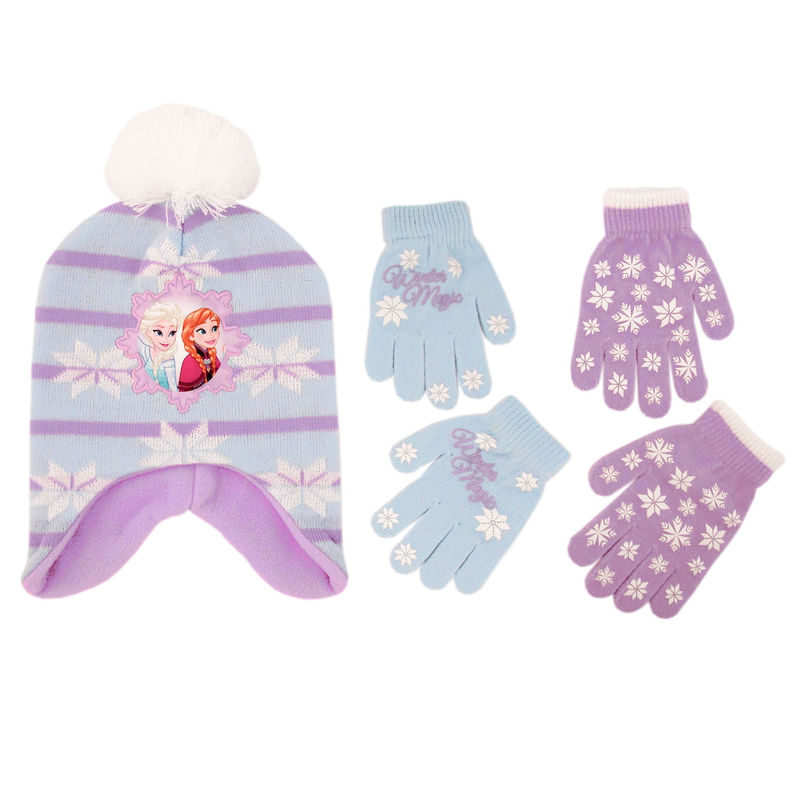Disney Girls Frozen Winter Hat and 2 Pair Gloves or Mittens Age 2-7 