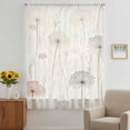 thumbnail image 3 of Dandelion Retro Leaves Sheer Curtains 63 Inches Long, Farmhouse Botanical Watercolor Light Filering Curtains, Breathable Simi Curtain Privacy Drapes for Living Room Bedroom Window Treatment, 3 of 9