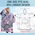 thumbnail image 4 of Oversized Wearable Blanket Hoodie,Purple Butterfly Flower Butterfly Pattern Sherpa Blanket Hoodie with Super Pockets,Super Warm Fuzzy Pullover for Women & Men, 4 of 6