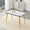 White & Gold, variant on Mintazer 47.3 Inch Modern White Marble Vein Rectangular Dining Table with Tempered Glass Top & Black Table Edge, Minimalist Kitchen Table for 4-6 People, White & Black