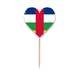 thumbnail image 1 of Central African Republic national flag Africa Country Etiqueta del corazón de la bandera del palillo de dientes, 1 of 3