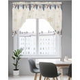 thumbnail image 5 of Beige Blue Christmas Kitchen Curtains Swag Valance for Windows/Bathroom/Cafe, Xmas Tree Elk Winter Snowflake Rod Pocket Drape Panel Swag Curtains Valance for Bedroom/Living Room 56"x36", 5 of 6
