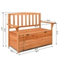 thumbnail image 6 of Zimtown 44" Outdoor Cedar Storage Bench with Backrest and Armrest, Large Patio Deck Box for Garden Tools and Cushions, 6 of 11