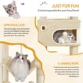 thumbnail image 4 of Cat Tree, 70.1‑Inch Tall Multi‑Level Cat Tower for Indoor Cats with Scratching Posts, Large Platform, Cat Caves and Basket, Beige, 4 of 7