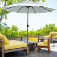 thumbnail image 2 of Outsunny 9FT 3 Tiers Patio Umbrella Outdoor Market Umbrella with Crank, Push Button Tilt for Deck, Backyard and Lawn, Cream White, 2 of 9