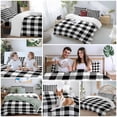 thumbnail image 6 of Black and White Checkered Duvet Cover Set, Farmhouse Buffalo Plaid Soft Duvet Cover Twin Size Bedding Set 4 Pieces, 1 Quiltcover and 2 Pillowcases with Zipper, 1 Bed Sheet for All Seasons, 6 of 9