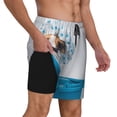 thumbnail image 2 of Daiia Terrier Takes A Bath With Shower Cap Mens Swim Trunks Swim Shorts Quick Dry Swim Shorts with Mesh Lining Pockets-Medium, 2 of 9