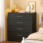 UBesGoo Modern Dresser Storage Chest Organizer Unit with 4 Drawers for Bedroom, Living Room,Black