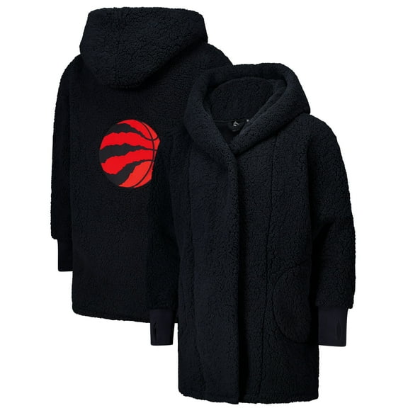 Unisex The Best Lounger in the World By Jill Martin Black Toronto Raptors Oversized Open-Front Hoodie Sweater