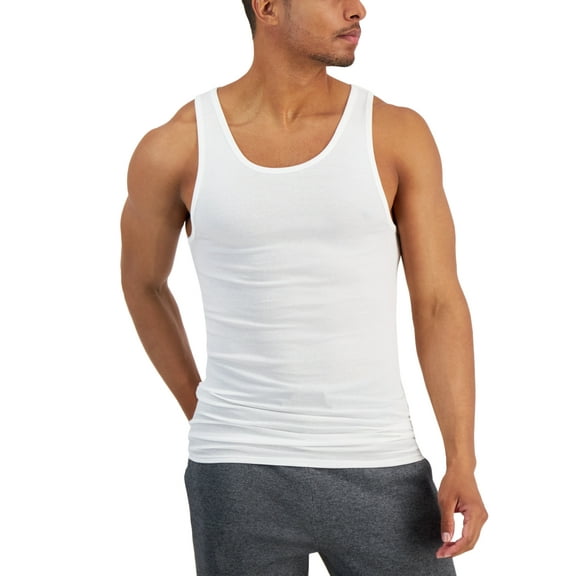 Alfani Men's 4-Pk. Regular-Fit Solid Tanks, Created for Macy's