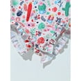 thumbnail image 6 of YEAHDOR Infant Baby Girls Floral Ruffles One Piece Swimsuit Long Sleeve Rash Guard Shirt Bathing Suit, 6 of 7