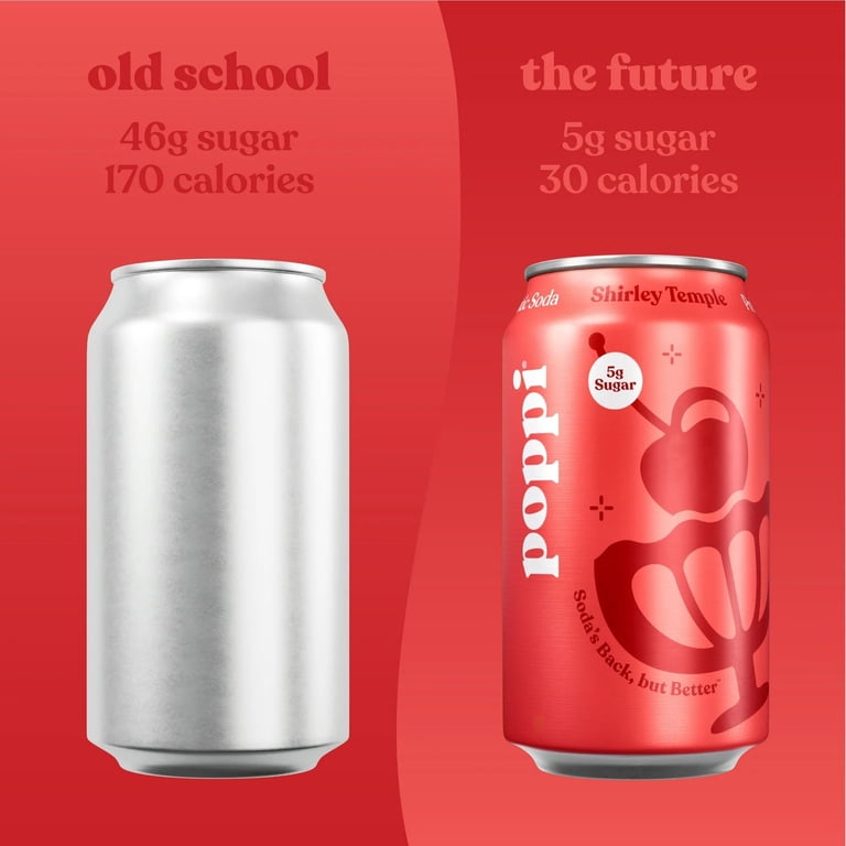 Poppi Shirley Temple Prebiotic Soda, 12oz, 4 Pack - Walmart.com