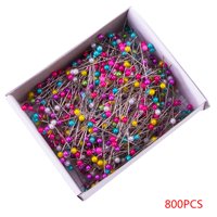 800 Pcs Multicolor Pearl Bead Handmade Needlework Sewing Crafts Ball Head Stainless Steel Pins Box