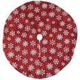 thumbnail image 2 of Northlight Glitter Snowflake Mini Christmas Tree Skirt - Red - 20", 2 of 7