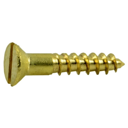 

#4 x 5/8 Brass Slotted Flat Head Wood Screws (48 pcs.)
