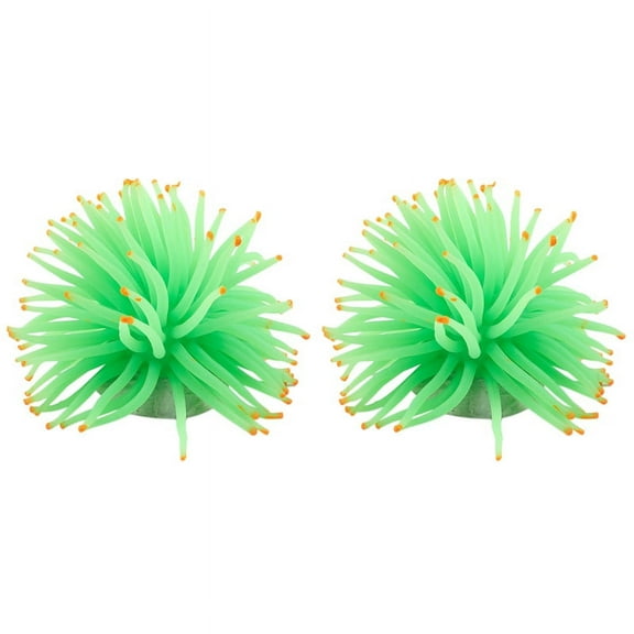 2X Aquarium Decorative Green Silicone Sea Fish Tank Ornament