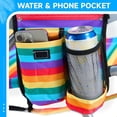 thumbnail image 6 of Portable Beach Chair for Adults, Outdoor Camping Chair Lay Flat Folding Backpack Beach Reclining Chair with 5 Positions, Headrest, Cup Holder, Heavy Rainbow Striped, 6 of 13