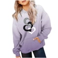 thumbnail image 2 of WQNVRNR Kids Valentine's Day Hoodie- Casual Heart Fleece-Lined Long Sleeve Sweatshirt with Pocket Purple Size 5, 2 of 6