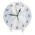 thumbnail image 2 of Reloj de pared de mármol plateado - Relojes de pared silenciosos que no hacen tictac de 10 pulgadas - Estilo rústico retro campestre decorativo para sala de estar, cocina, hogar, baño y dormitorio, 2 of 7