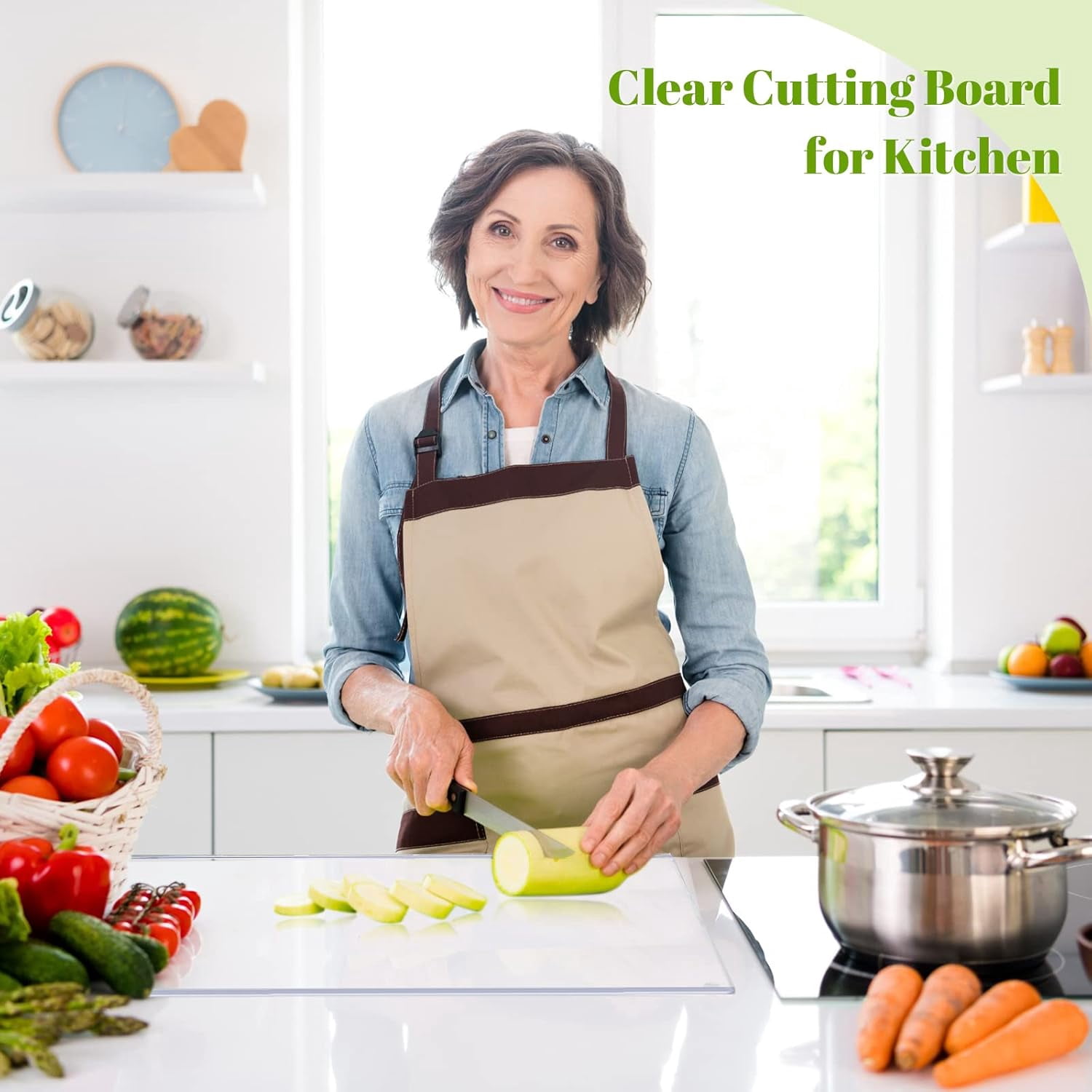 Large Acrylic Cutting Board with Lip Non Slip 30"L X 20"W Clear Cutting Board Chopping Acrylic Countertop Protector Cover Shatter Resistant for Home Restaurant Kitchen Sink Stove