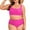 Hot Pink, variant on Zando PLus Size Bikini Sets for Women Tummy Control High Waisted Women's Bankini Swimsuits 2 Pieces Swimsuits for Big Busted Women with Ruched Black White Stripe 3XL