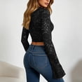 thumbnail image 5 of XIYON Tshirts For Women Women's Slim Fit Long Sleeve V Neck Lace Top Elegant Basic For Daily Wear And Casual Outings Classic Summer Clothes 2026, 5 of 7