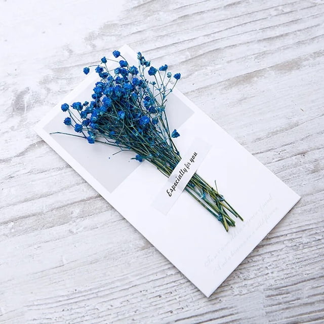 Tarjetas de regalo de flores secas, tarjetas de invitación de boda, cielo estrellado, escritura a mano, bendición, cumpleaños, gracias, día de la madre, 1 a 5 unidades