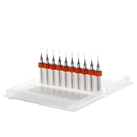 

New 10Pc 0.3mm Tip 1/8 Shank Spiral Flute Tungsten Carbide Micro PCB Drill Bits