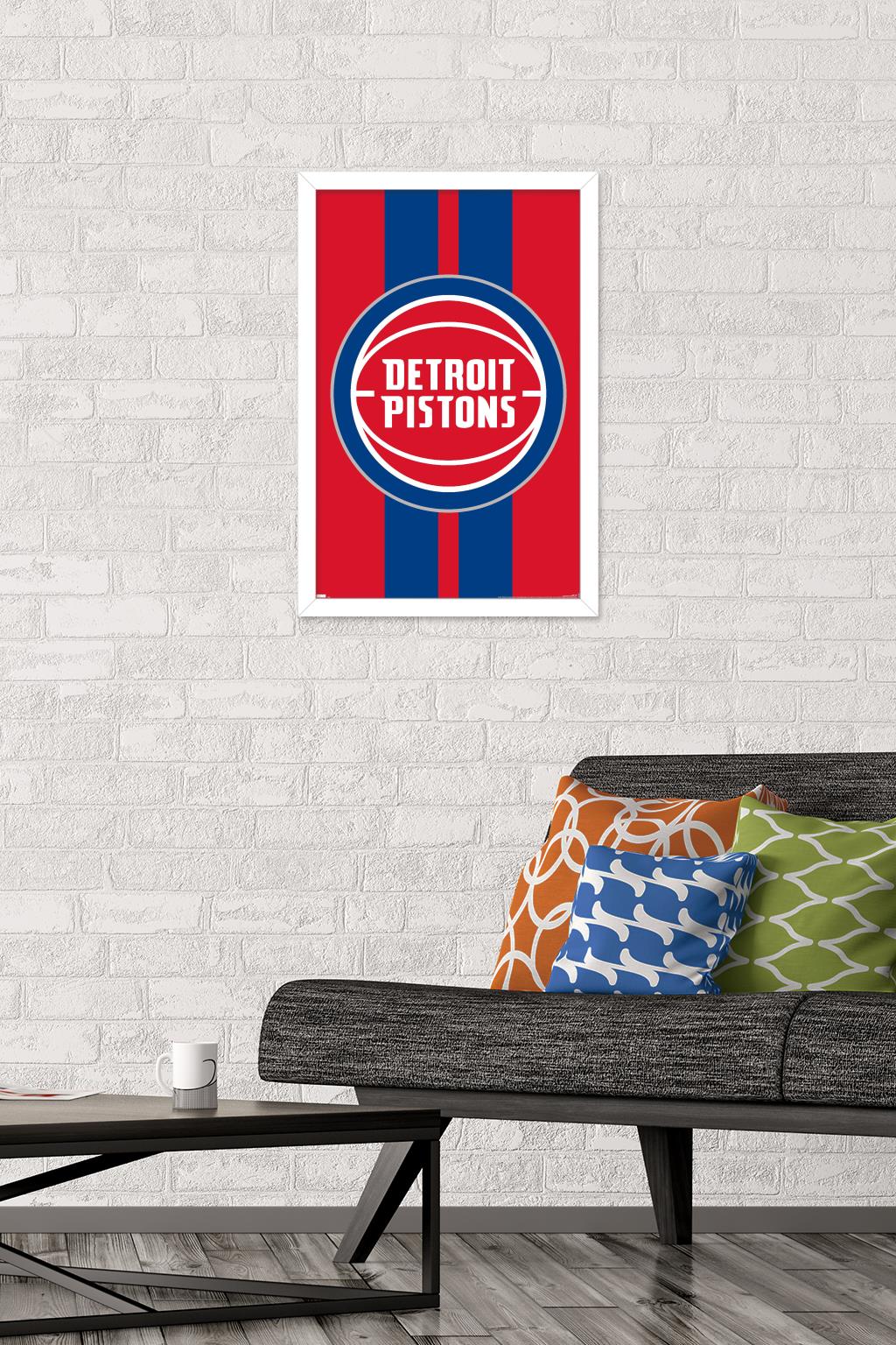 NBA Detroit Pistons - Logo 20 Wall Poster, 14.725" x 22.375", Framed