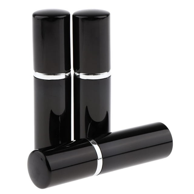 Envase recargable del dispensador del champú de las botellas de loción vacías de 3x 10mL , Negro