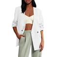 thumbnail image 2 of AherBiu Womens Oversized Blazer One Button Casual Loose Long Sleeve Fall Fashion Open Front Cardigan with Pockets, 2 of 5