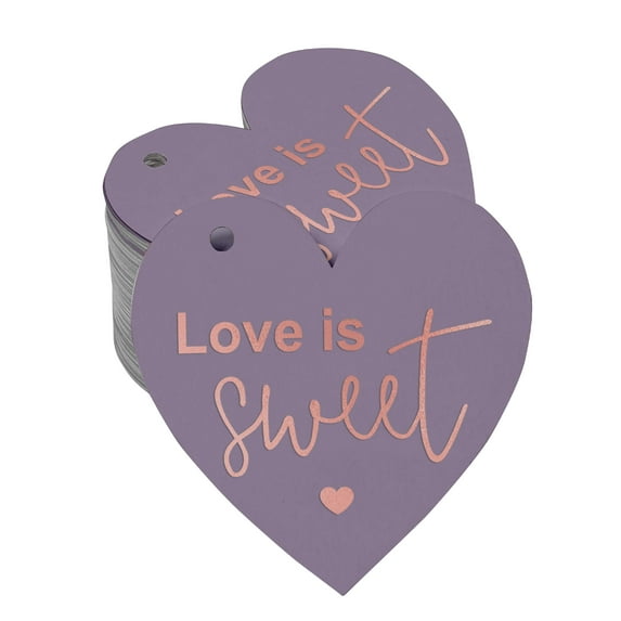 Inkdotpot 100 Pack Real Rose Gold Foil Paper Tag Love Is Sweet Wedding Favor Hang Tag